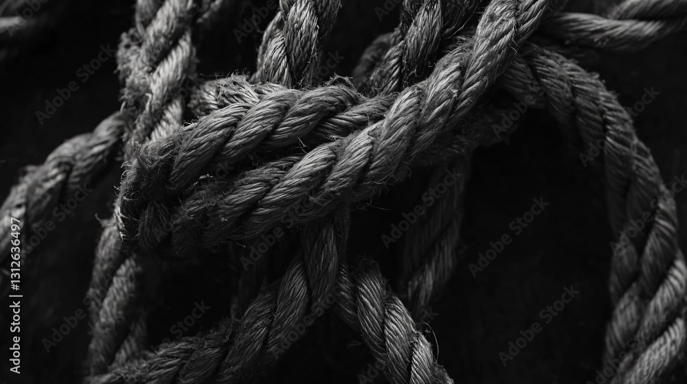 Detailed Close-Up of Ropes for Various Uses Detailed Close-Up of Ropes for Various Uses