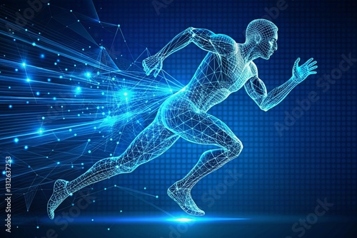 vector digital man running