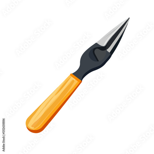 2D flat vector illustration Reed cutter icon isolated on a white background.

