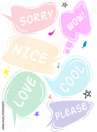 vector set of colorful speech bubbles