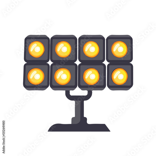 2D flat vector illustration Stage lighting bar icon isolated on a white background.

