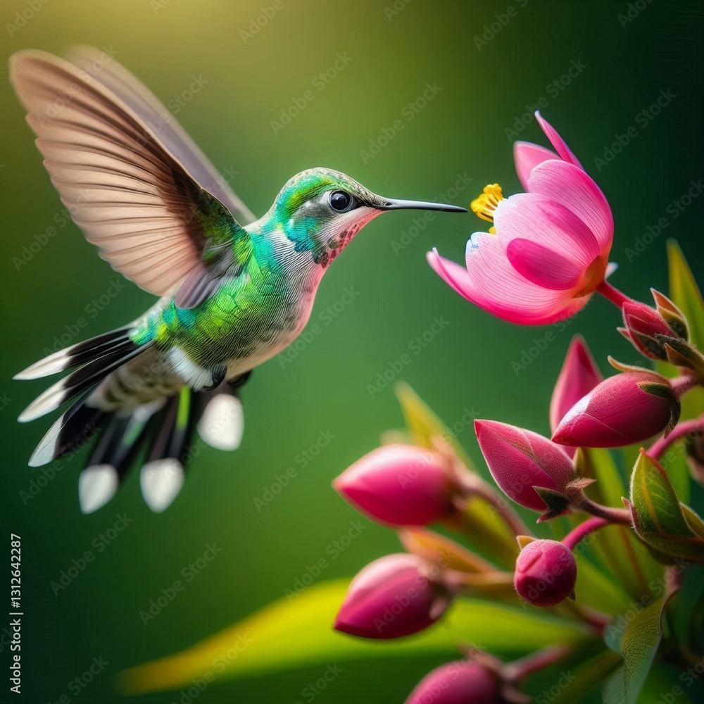 Obraz premium A Dance Between Bird and Bloom