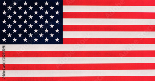 Close-Up of the United States Flag with Stars and Stripes in Full Detail
