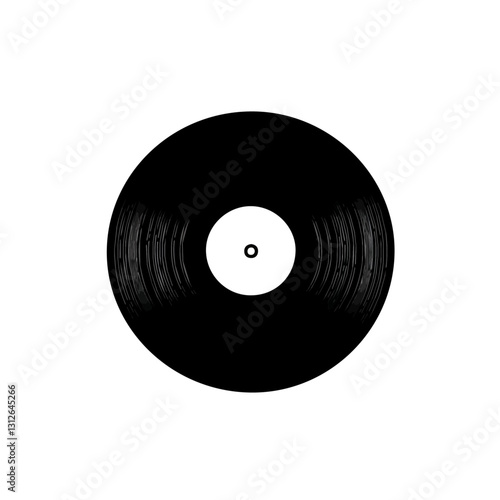 2D flat vector illustration Vinyl record icon isolated on a white background.

