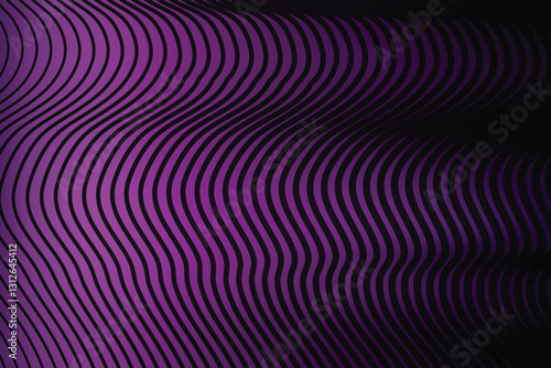 Purple black wavy stripes abstract background