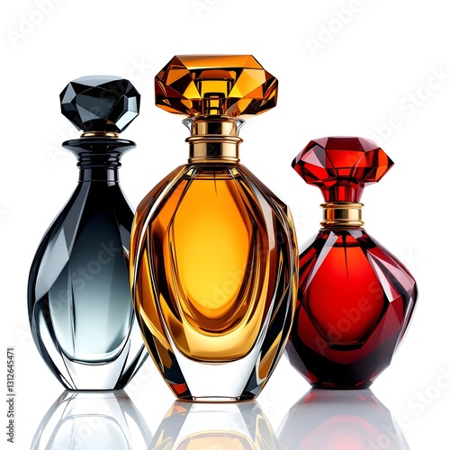perfume bottle isolated on black background