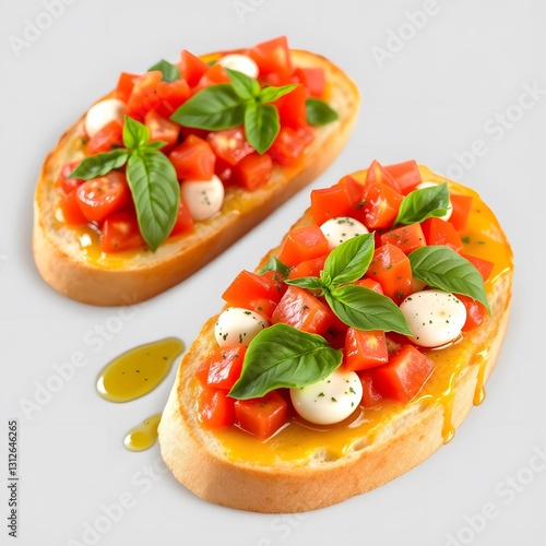 bruschetta with tomato and mozzarella