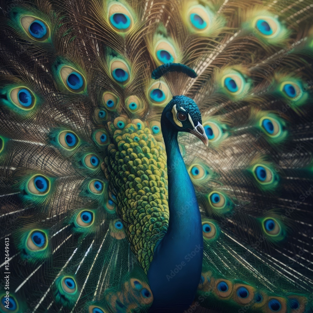Obraz premium The Timeless Elegance of a Peacock