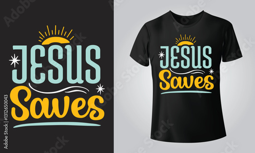 Jesus Saves | Christian Quote Digital Design | DTF,  EPS | Cut File for Cricut, Silhouette | Inspirational Religious Art