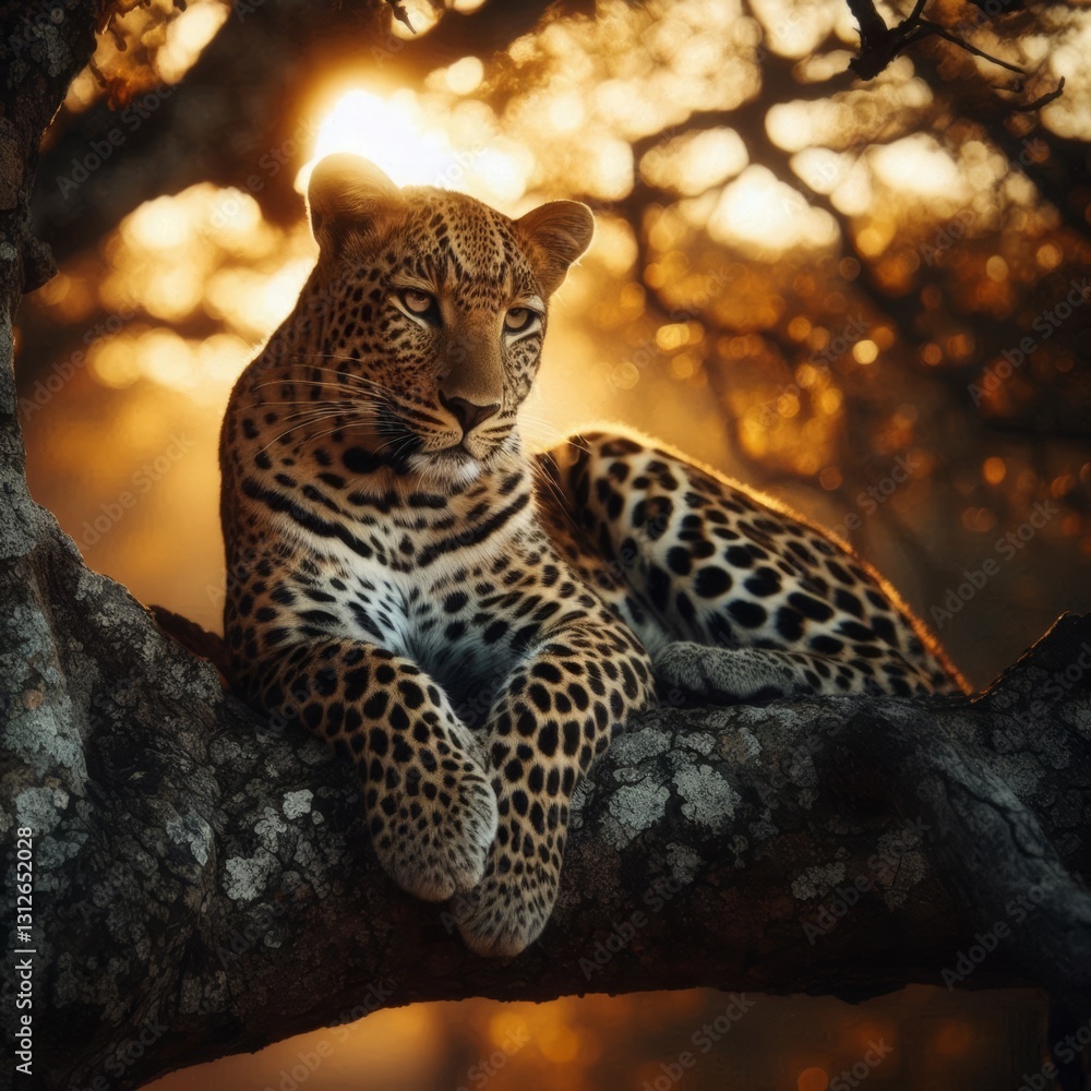 Naklejka premium A Leopard’s Spotted Perfection