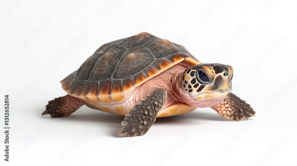 Fototapeta premium Baby Sea Turtle Hatchling on White Background