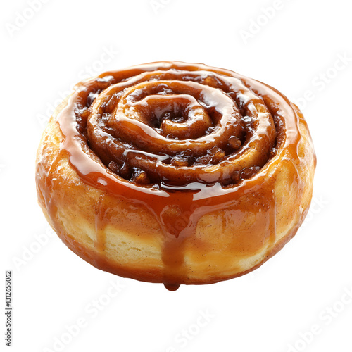 Glazed Cinnamon Roll Isolated on Transparent Background