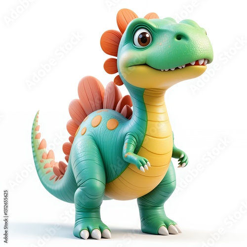Cute Cartoon Dinosaur  Friendly Dino   D Render