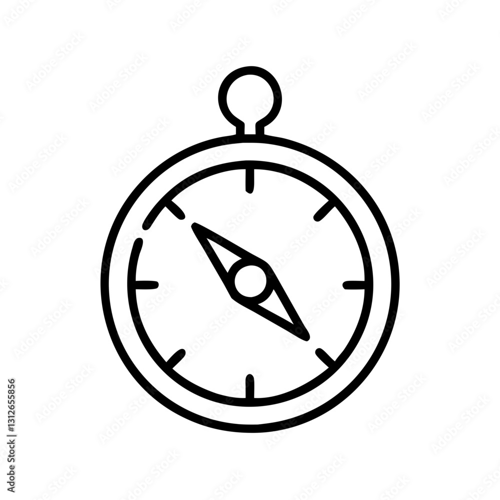 Compass icon symbolizing navigation, direction finding concept Compass icon symbolizing navigation, direction finding concept
