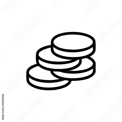 Stacked coins icon representing wealth, financial stability concept