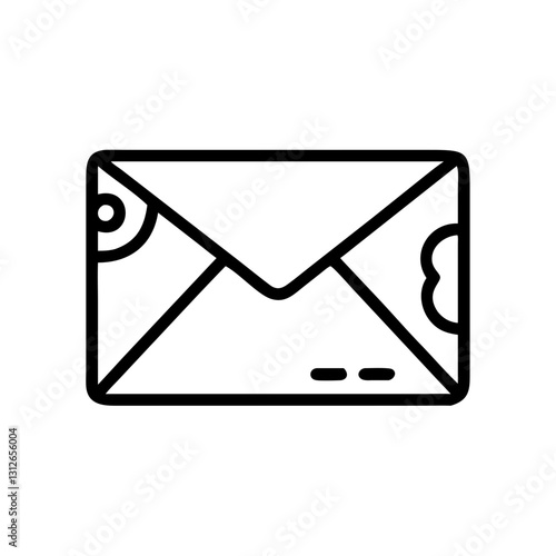 Envelope icon illustration with clean lines, postal concept