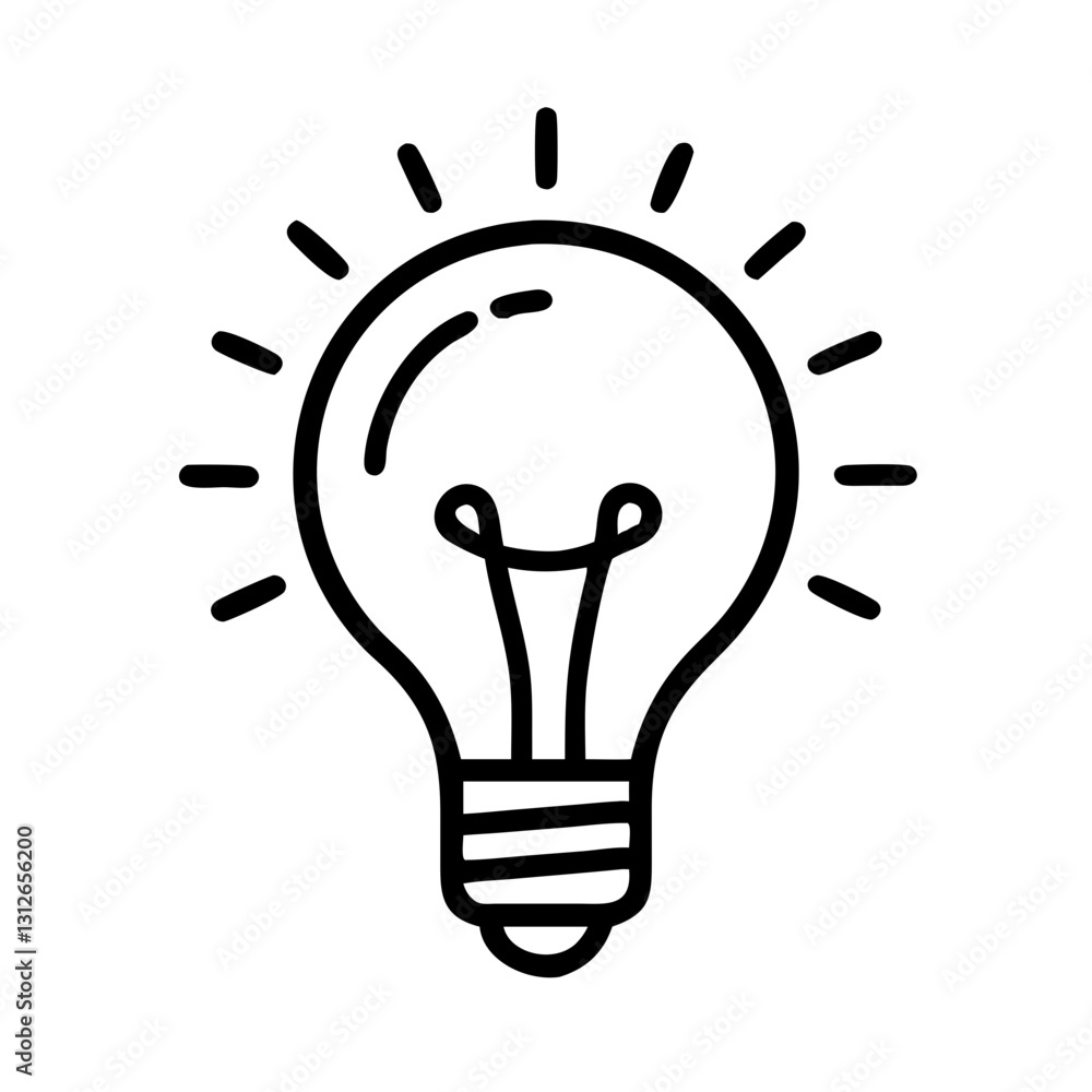Lightbulb icon shining bright, creativity and innovation concept Lightbulb icon shining bright, creativity and innovation concept