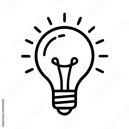 Lightbulb icon shining bright, creativity and innovation concept