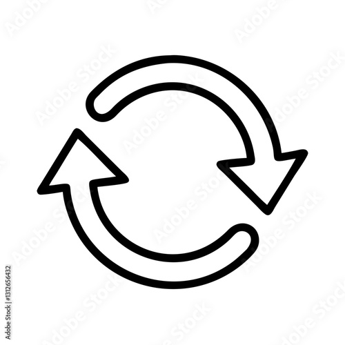 Refresh arrow icon representing cycle, continuous movement concept