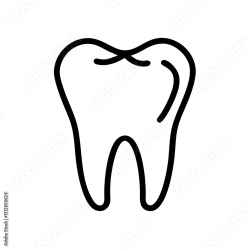 Tooth icon symbolizing dental health awareness, hygiene concept