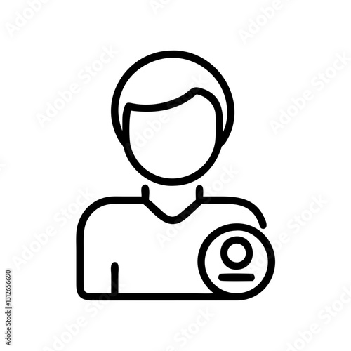 User profile icon representing identity, digital communication concept