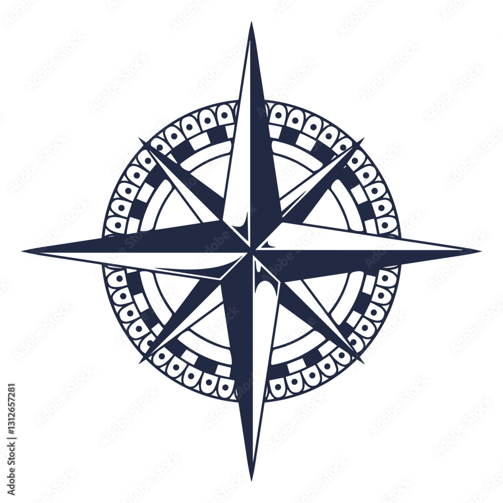 Compass rose design for navigation