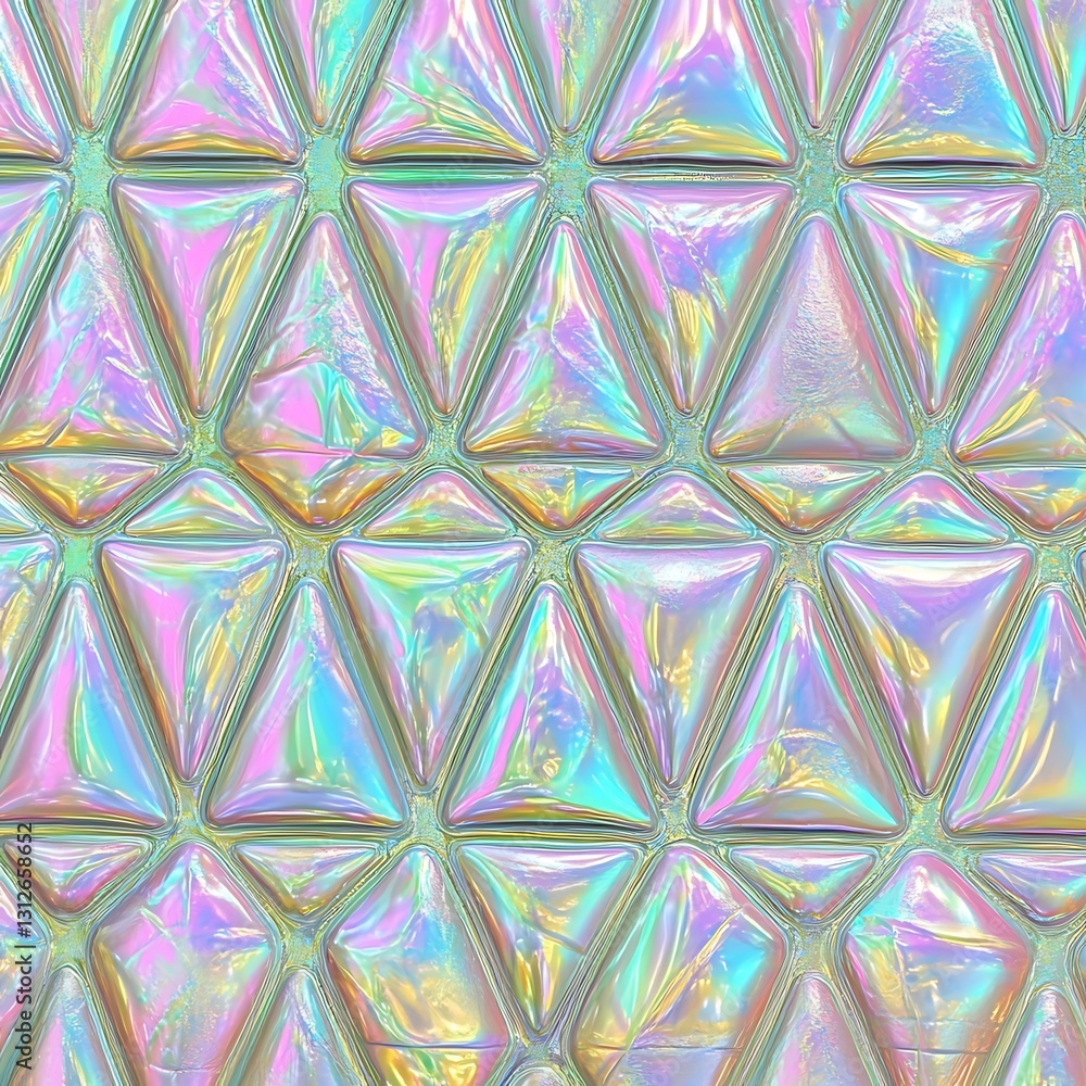 Geometric iridescent pattern on a digital wall, design use Geometric iridescent pattern on a digital wall, design use