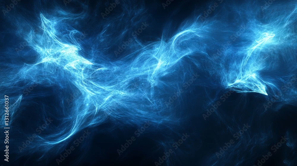 Obraz premium Abstract Blue Energy Swirls Digital Art Background Texture Design Illustration Graphic Light Waves Flowing Dynamic Powerful Vibrant Celestial Cosmic 