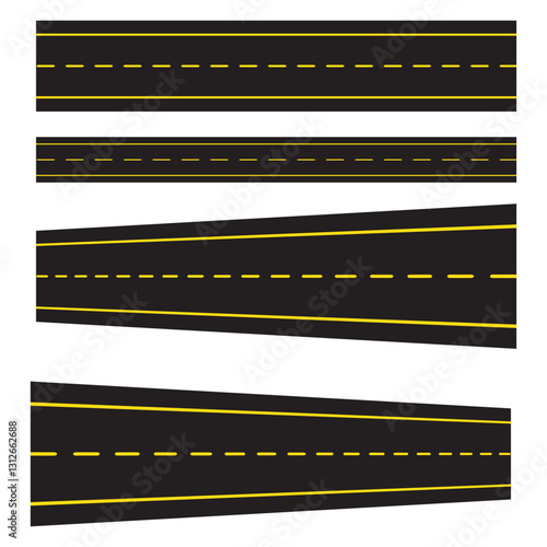 Road illustration. Path, asphalt, travel, highway, distance, track, car, trail, life, dust, movement, peolos. Vector icons for business and advertising