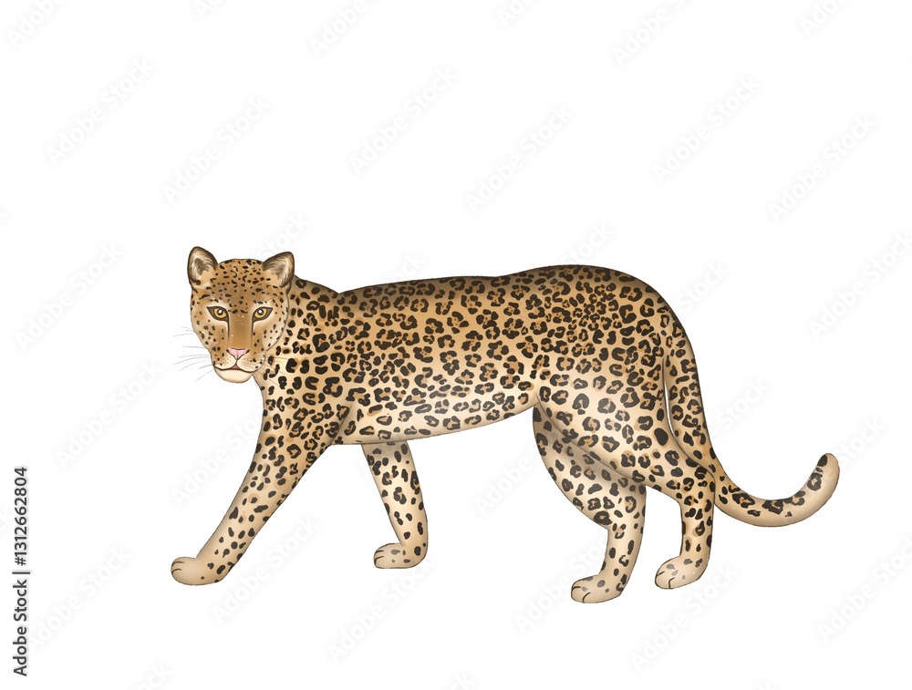 Fototapeta premium Illustration of jaguar in front of a white background