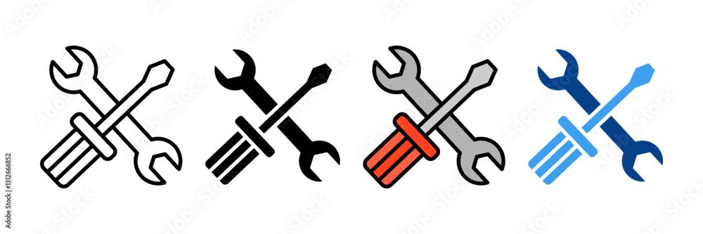 Repair Tools Icon Set Multiple Style Collection Repair Tools Icon Set Multiple Style Collection