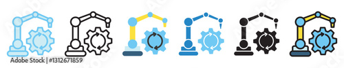 Automation multi style icon set. use for modern concept, print, UI, UX kit, web and app development. Vector EPS 10, related to artificial intelligence, technology theme.