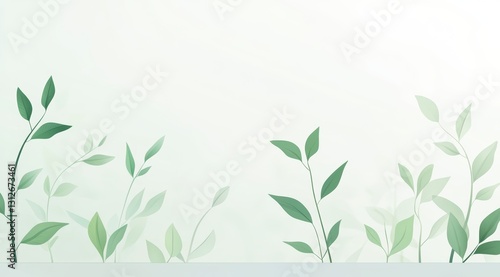 Gradient background image of green tea leaves