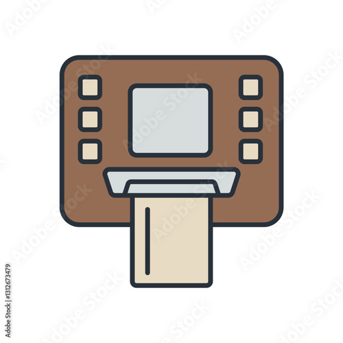 atm icons isolated on White Background. Flat style design