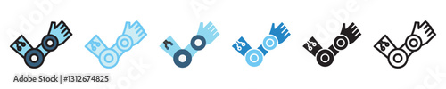 Robotic Arm multi style icon set. use for modern concept, print, UI, UX kit, web and app development. Vector EPS 10, related to artificial intelligence, technology theme.