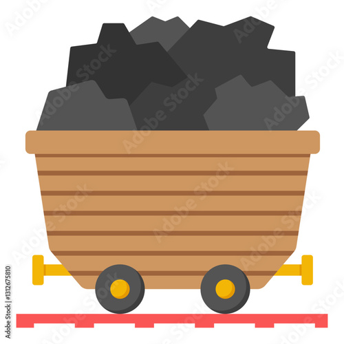 Modern design icon of coal cart