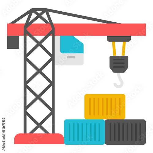 Modern design icon of container lifting