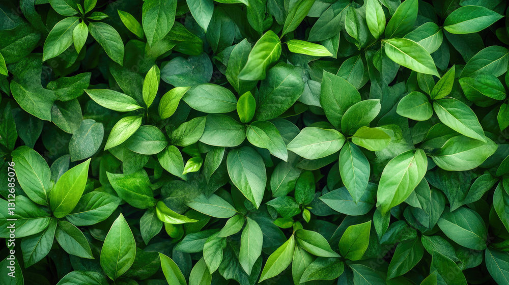 Lush green foliage with vibrant leaves in a natural plant canopy Lush green foliage with vibrant leaves in a natural plant canopy