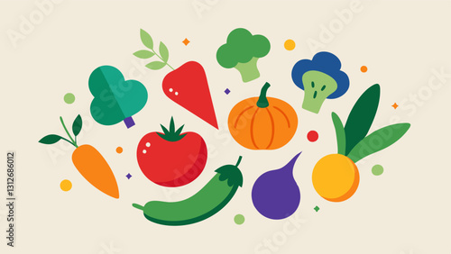 Vegetable icon. Vegetable icon set. Cartoon style