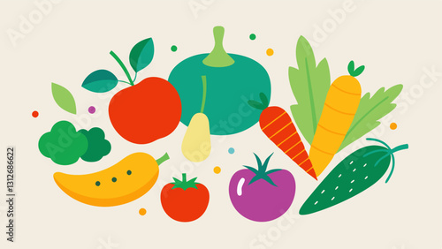 Vegetable icon. Vegetable icon set. Cartoon style