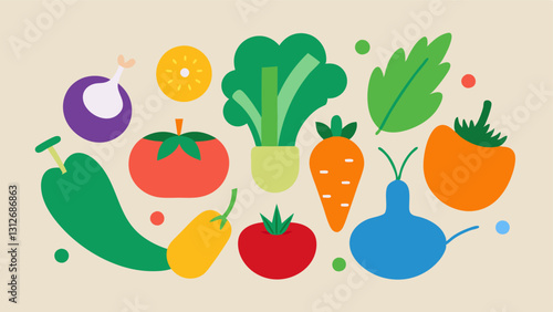 Vegetable icon. Vegetable icon set. Cartoon style