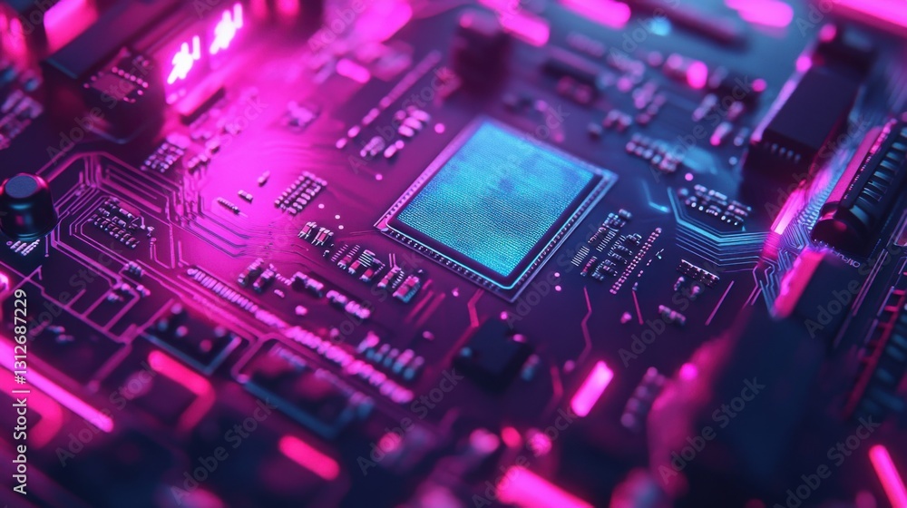 Carte mère électronique futuriste Carte mère électronique futuriste