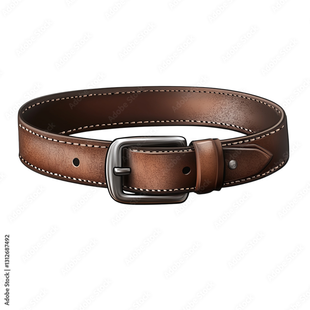 Belt with metal buckle isolated on transparent background Belt with metal buckle isolated on transparent background