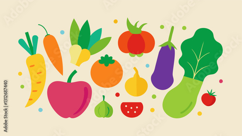 Vegetable icon. Vegetable icon set. Cartoon style