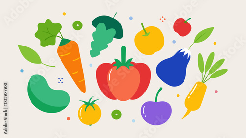 Vegetable icon. Vegetable icon set. Cartoon style