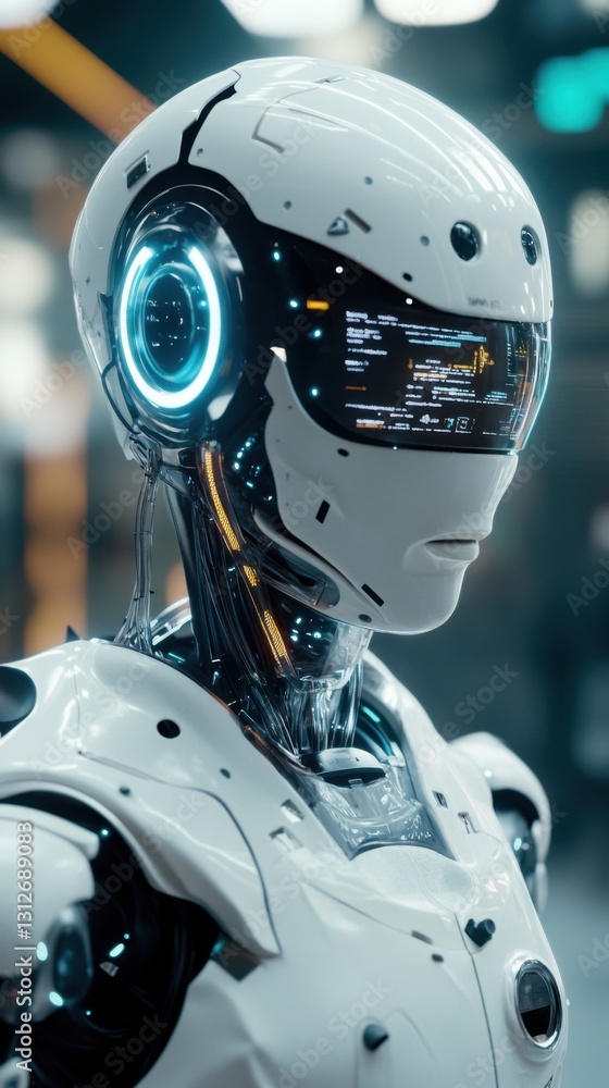 Fototapeta premium Robot futuriste avec technologie avancée