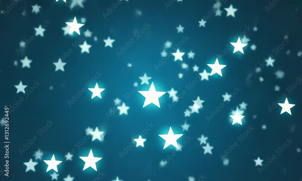 Floating Shiny Stars Animation on Blue Background Festive Mood Floating Shiny Stars Animation on Blue Background Festive Mood