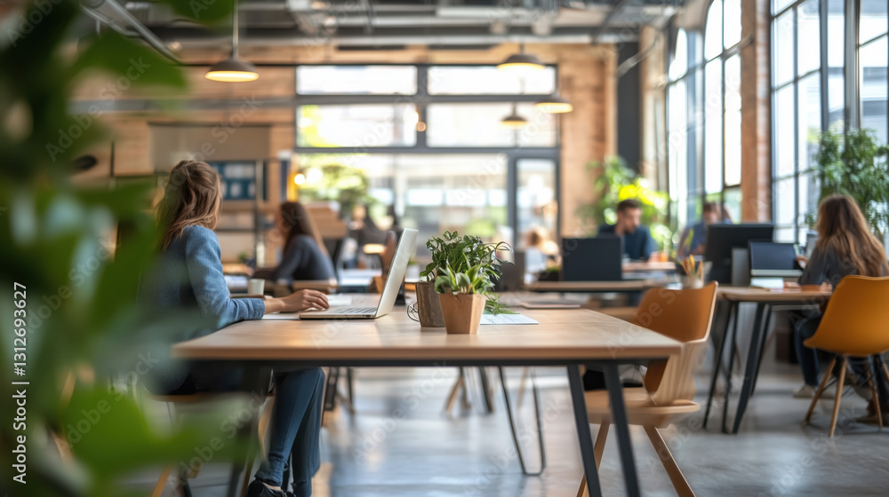 Blurred Professionals Collaborating in a Sleek Open Office – Large Text Space for Corporate Background and Business Design Blurred Professionals Collaborating in a Sleek Open Office – Large Text Space for Corporate Background and Business Design