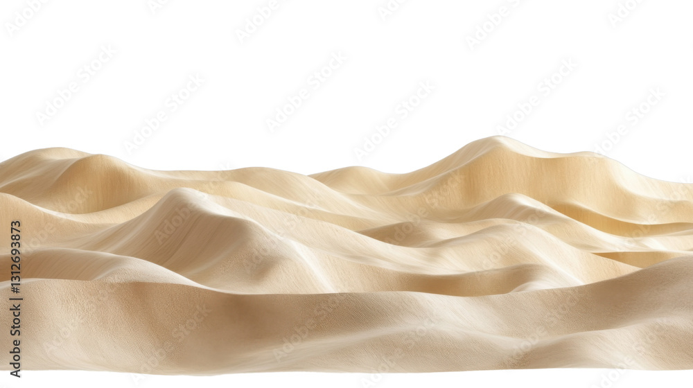 Smooth desert sand dunes landscape on transparent background Smooth desert sand dunes landscape on transparent background