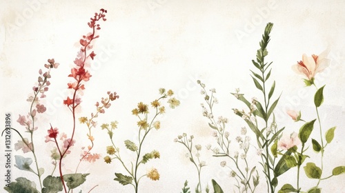 Image de fleurs colorées sur fond doux